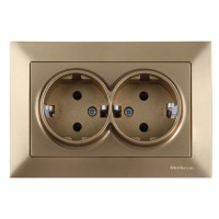 Розетка 2-ая (скрытая, с/з) золото, DARIA, MUTLUSAN