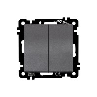 Выключатель 2-клав. (скрытый, без рамки, винт. зажим) дымчатый, DARIA, MUTLUSAN Выключатель 2-клав. (скрытый, без рамки, винт. зажим) дымчатый, DARIA, MUTLUSAN