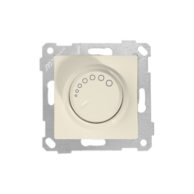 Выключатель поворотный (диммер) (скрытый, без рамки, винт. зажим, 1000Вт) кремовый, RITA, MUTLUSAN