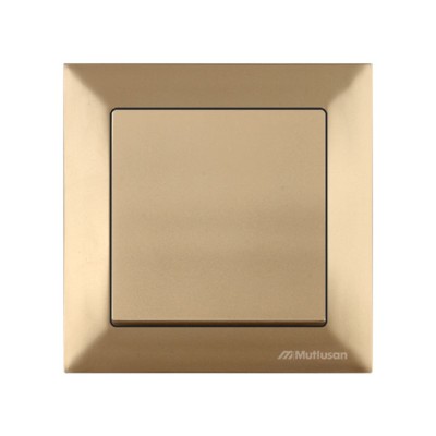 Выключатель 1-клав. двухполюсный (скрытый, винт. зажим) золото, DARIA, MUTLUSAN
