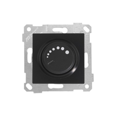 Выключатель поворотный (диммер) (скрытый, без рамки, винт. зажим, 600Вт) черный, RITA, MUTLUSAN