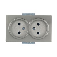 Розетка 2-ая (скрытая, б/з) титан, DARIA, MUTLUSAN Розетка 2-ая (скрытая, б/з) титан, DARIA, MUTLUSAN