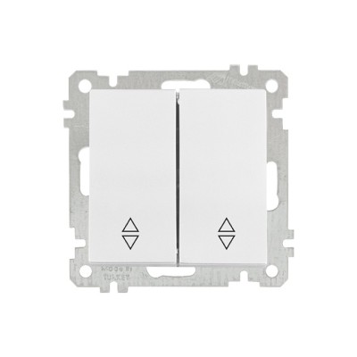 Выключатель проходной 2-клав. (скрытый, без рамки, пруж. зажим) белый, DARIA, MUTLUSAN