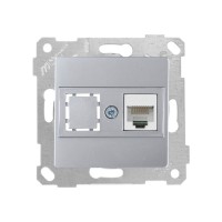Розетка компьютерная 1xRJ45 (Cat5e, скрытая, без рамки) серебро, RITA, MUTLUSAN Розетка компьютерная 1xRJ45 (Cat5e, скрытая, без рамки) серебро, RITA, MUTLUSAN