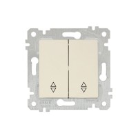 Выключатель проходной 2-клав. (скрытый, без рамки, пруж. зажим) кремовый, RITA, MUTLUSAN Выключатель проходной 2-клав. (скрытый, без рамки, пруж. зажим) кремовый, RITA, MUTLUSAN