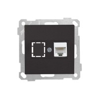 Розетка компьютерная 1xRJ45 (Cat5e, скрытая, без рамки) черная, DARIA, MUTLUSAN