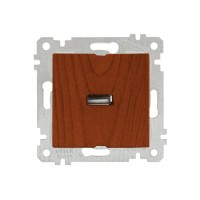 Розетка 1-ая USB (скрытая, без рамки) вишня, RITA, MUTLUSAN