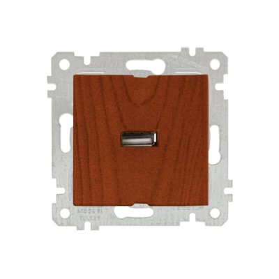 Розетка 1-ая USB (скрытая, без рамки) вишня, RITA, MUTLUSAN