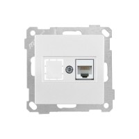 Розетка компьютерная 1xRJ45 (Cat5e) белая, ELITRA, MUTLUSAN Розетка компьютерная 1xRJ45 (Cat5e) белая, ELITRA, MUTLUSAN