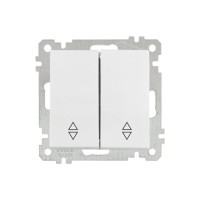 Выключатель проходной 2-клав. (скрытый, винт. зажим) белый, ELITRA, MUTLUSAN