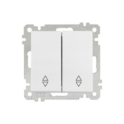 Выключатель проходной 2-клав. (скрытый, винт. зажим) белый, ELITRA, MUTLUSAN