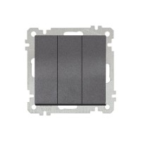 Выключатель 3-клав. (скрытый, винт. зажим) дымчатый, ELITRA, MUTLUSAN Выключатель 3-клав. (скрытый, винт. зажим) дымчатый, ELITRA, MUTLUSAN