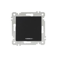 Выключатель 1-клав. (с подсветкой, скрытый, без рамки, винт. зажим) черный, RITA, MUTLUSAN