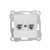 Розетка компьютерная 2xRJ45 (Cat5e, скрытая, без рамки) белая, RITA, MUTLUSAN Розетка компьютерная 2xRJ45 (Cat5e, скрытая, без рамки) белая, RITA, MUTLUSAN