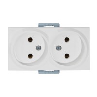 Розетка 2-ая (скрытая, б/з) белая, RITA, MUTLUSAN
