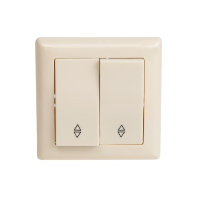 Выключатель проходной 2-клав. (скрытый, пруж. зажим) кремовый, DARIA, MUTLUSAN