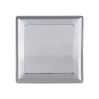 Выключатель 1-клав. (скрытый, винт. зажим) серебро, DARIA, MUTLUSAN