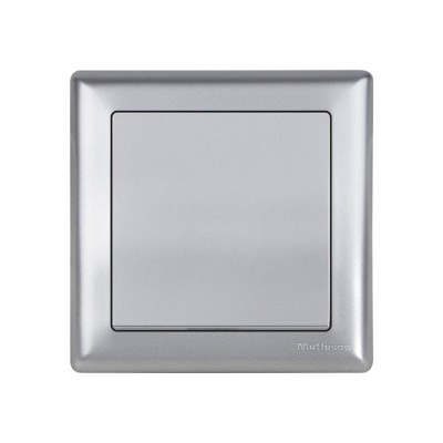 Выключатель 1-клав. (скрытый, винт. зажим) серебро, DARIA, MUTLUSAN