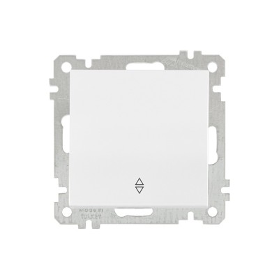 Выключатель проходной 1-клав. (скрытый, без рамки, пруж. зажим) белый, DARIA, MUTLUSAN