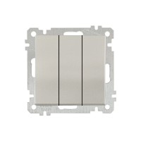 Выключатель 3-клав. (скрытый, без рамки, винт. зажим) титан, DARIA, MUTLUSAN Выключатель 3-клав. (скрытый, без рамки, винт. зажим) титан, DARIA, MUTLUSAN
