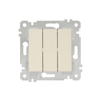 Выключатель 3-клав. (скрытый, без рамки, винт. зажим) кремовы, RITA, MUTLUSAN Выключатель 3-клав. (скрытый, без рамки, винт. зажим) кремовы, RITA, MUTLUSAN