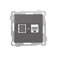 Розетка компьютерная 1xRJ45 (Cat5e, скрытая, без рамки) дымчатая, DARIA, MUTLUSAN Розетка компьютерная 1xRJ45 (Cat5e, скрытая, без рамки) дымчатая, DARIA, MUTLUSAN