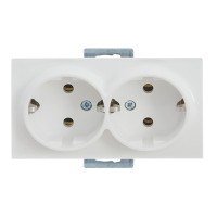 Розетка 2-ая (скрытая, с/з) белая, RITA, MUTLUSAN Розетка 2-ая (скрытая, с/з) белая, RITA, MUTLUSAN