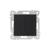 Выключатель 2-клав. (скрытый, без рамки, винт. зажим) черный, RITA, MUTLUSAN Выключатель 2-клав. (скрытый, без рамки, винт. зажим) черный, RITA, MUTLUSAN