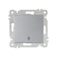 Выключатель проходной 1-клав. (скрытый, без рамки, винт. зажим) серебро, RITA, MUTLUSAN