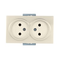 Розетка 2-ая (скрытая, б/з, без рамки) белая, DARIA, MUTLUSAN