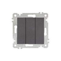 Выключатель 3-клав. (скрытый, без рамки, пруж. зажим) дымчатый, RITA, MUTLUSAN Выключатель 3-клав. (скрытый, без рамки, пруж. зажим) дымчатый, RITA, MUTLUSAN