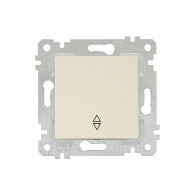 Выключатель проходной 1-клав. (скрытый, без рамки, винт. зажим) кремовый, RITA, MUTLUSAN