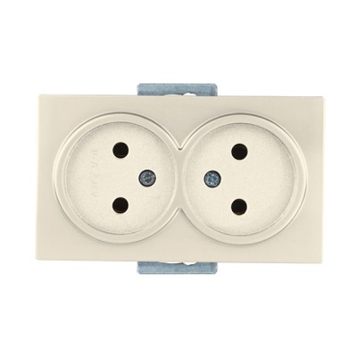 Розетка 2-ая (скрытая, б/з, керамика) кремовая, DARIA, MUTLUSAN