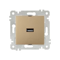 Розетка 1-ая USB (скрытая, без рамки) золото, RITA, MUTLUSAN
