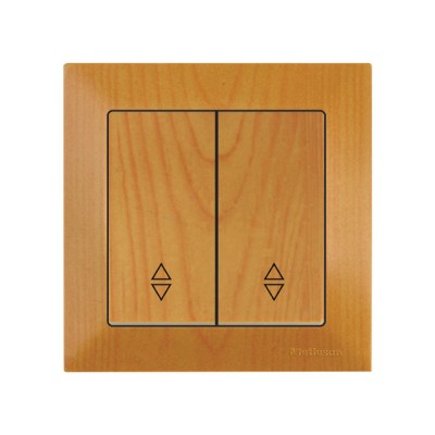 Выключатель проходной 2-клав. (скрытый, винт. зажим) дуб, DARIA, MUTLUSAN