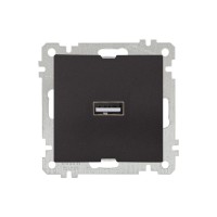 Розетка 1-ая USB (скрытая, без рамки) черная, DARIA, MUTLUSAN
