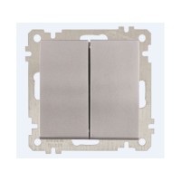 Выключатель 2-клав. (скрытый, без рамки, пруж. зажим) серебро, DARIA, MUTLUSAN Выключатель 2-клав. (скрытый, без рамки, пруж. зажим) серебро, DARIA, MUTLUSAN