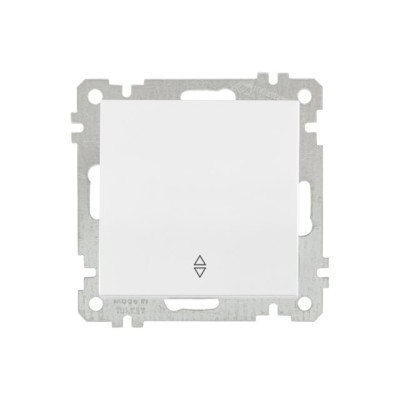 Выключатель проходной 1-клав. (скрытый, винт. зажим) белый, ELITRA, MUTLUSAN