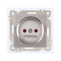 Розетка 1-ая (скрытая, без рамки, б/з, шторки) серебро, DARIA, MUTLUSAN