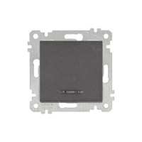 Выключатель 1-клав. (с подсветкой, скрытый, без рамки, винт. зажим) дымчатый, RITA, MUTLUSAN Выключатель 1-клав. (с подсветкой, скрытый, без рамки, винт. зажим) дымчатый, RITA, MUTLUSAN