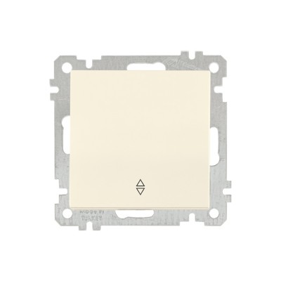 Выключатель проходной 1-клав. (скрытый, без рамки, пруж. зажим) кремовый, DARIA, MUTLUSAN