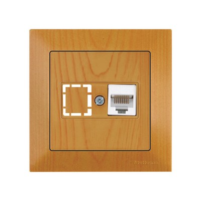 Розетка компьютерная 1xRJ45 (Cat5e, скрытая) дуб, DARIA, MUTLUSAN