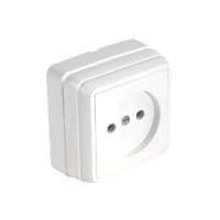 Розетка 1-ая (открытая, б/з) белая, BRON, MUTLUSAN Розетка 1-ая (открытая, б/з) белая, BRON, MUTLUSAN