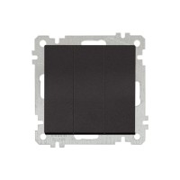 Выключатель 3-клав. (скрытый, без рамки, винт. зажим) черный, DARIA, MUTLUSAN