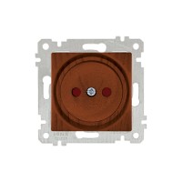 Розетка 1-ая (скрытая, без рамки, б/з, шторки) орех, RITA, MUTLUSAN