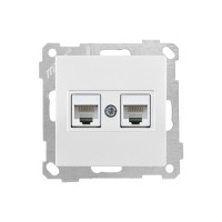 Розетка компьютерная 2xRJ45 (Cat5e, скрытая, без рамки) белая, DARIA, MUTLUSAN Розетка компьютерная 2xRJ45 (Cat5e, скрытая, без рамки) белая, DARIA, MUTLUSAN