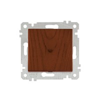 Выключатель 1-клав. (скрытый, без рамки, пруж. зажим) орех, RITA, MUTLUSAN