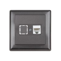 Розетка компьютерная 1xRJ45 (Cat5e, скрытая, с рамкой) дымчатый, DARIA, MUTLUSAN Розетка компьютерная 1xRJ45 (Cat5e, скрытая, с рамкой) дымчатый, DARIA, MUTLUSAN