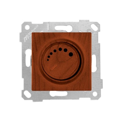 Выключатель поворотный (диммер) (скрытый, без рамки, винт. зажим, 600Вт) вишня, RITA, MUTLUSAN