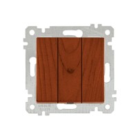 Выключатель 3-клав. (скрытый, без рамки, пруж. зажим) вишня, RITA, MUTLUSAN